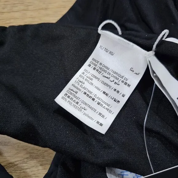 Bar III Women's Colorblock Plunging Halter Neck Black White Swimsuit XL - Picture 8 of 8